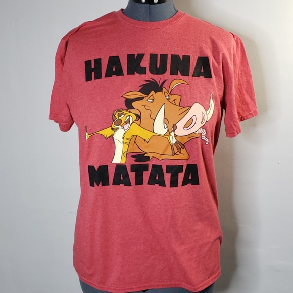 Disney Tops - Disney "Hakuna Matata" Lion King Tee - Large - Red